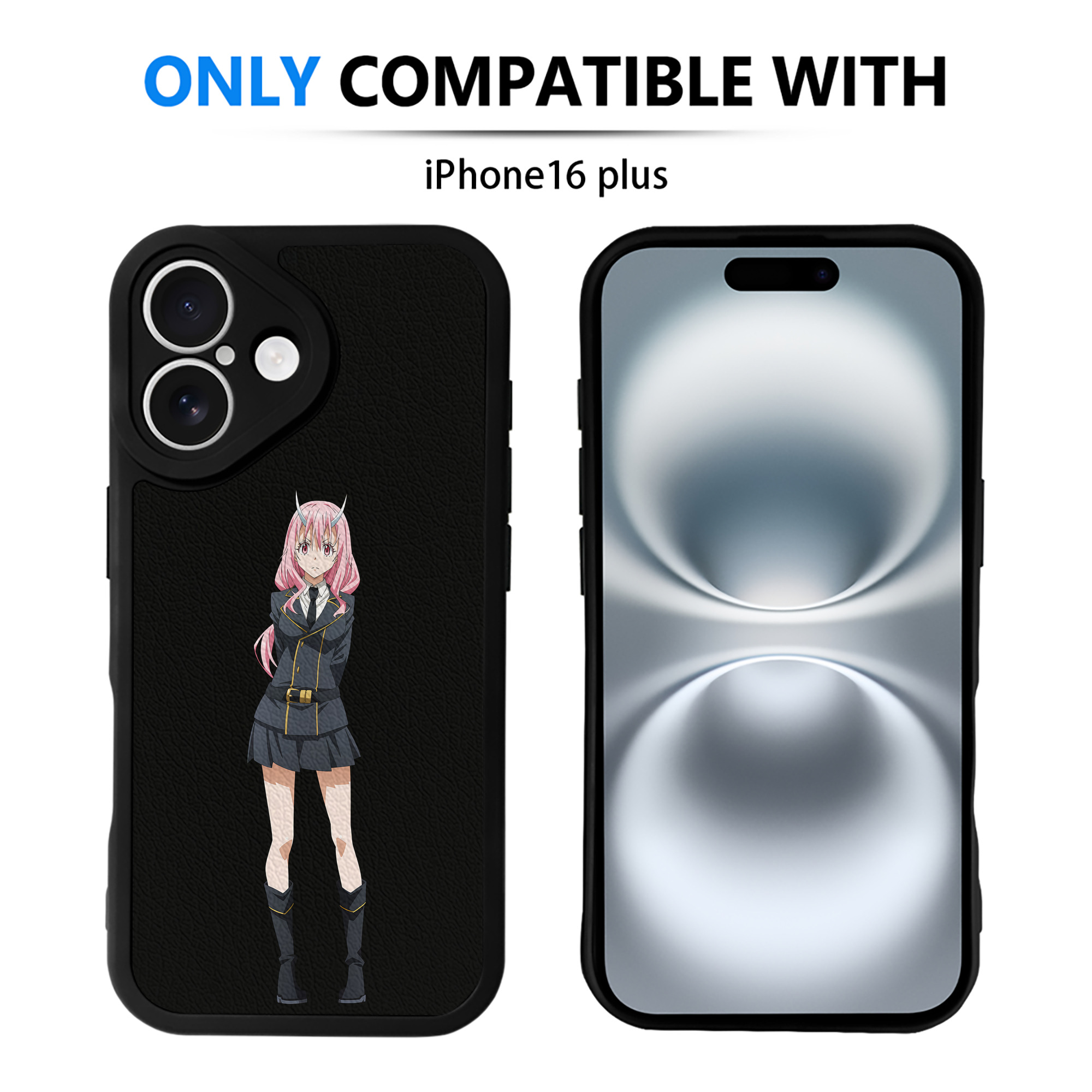 （画像用） 転スラ Regarding Reincarnated to Slime 【iPhone 16シリーズ対応】シリコンスマホケース（レザー調） 材質：シリコン